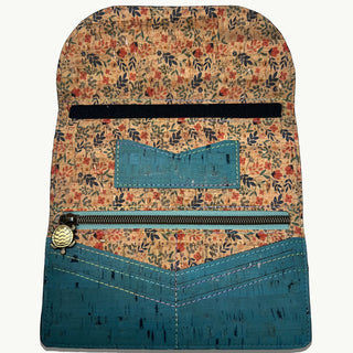 Field of Flowers Lucky Penny Wallet open view, handmade by BoltsandBridges.com