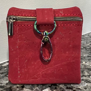 Bolts and Bridges On the Go Puppy Poop Bag - Red Cork back with hook
