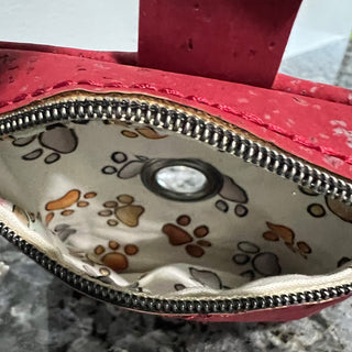 Bolts and Bridges On the Go Puppy Poop Bag - Red Cork inside